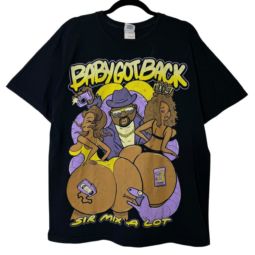 Sir Mix A Lot Baby Got Back Rap T Shirt Black Gildan Mens L Vintage 90s Hip Hop